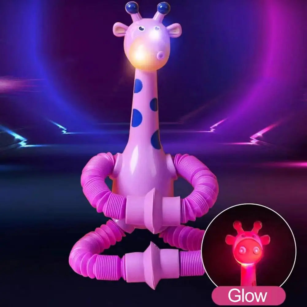 Plastic Stress Relief Miniature Telescopic Suction Cup Giraffe Decor Fidget Tubes Toy Cartoon Giraffe Educational Toy For Home