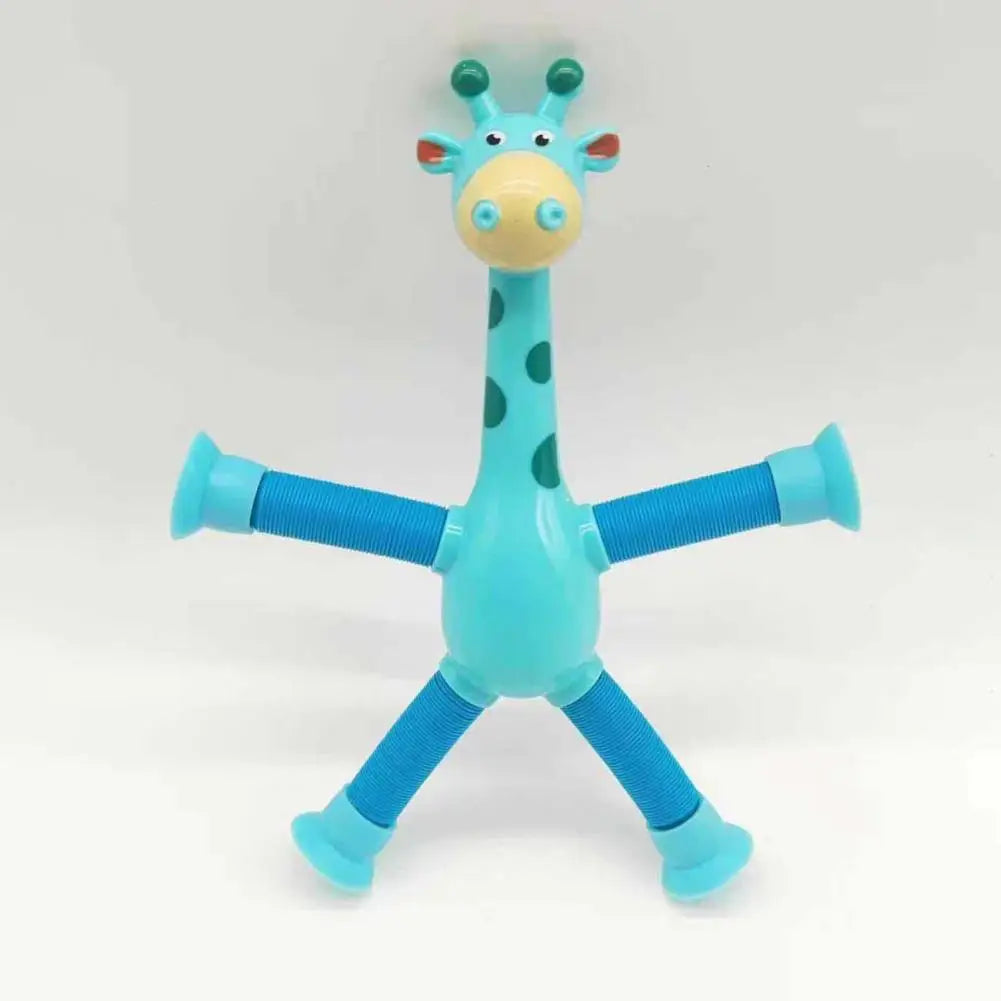 Plastic Stress Relief Miniature Telescopic Suction Cup Giraffe Decor Fidget Tubes Toy Cartoon Giraffe Educational Toy For Home