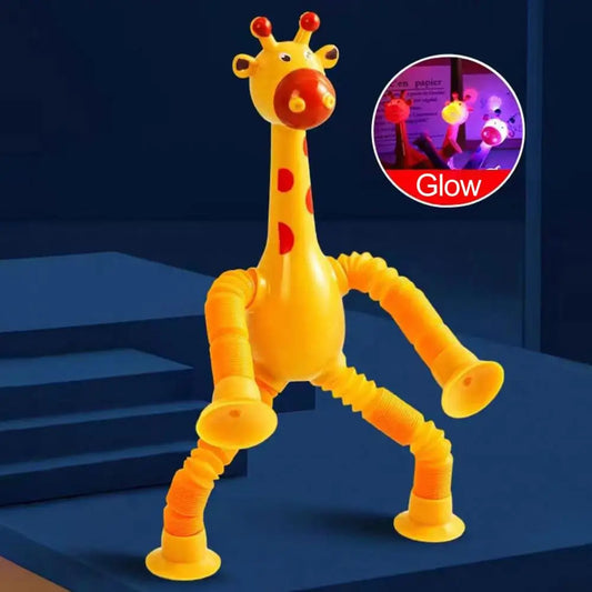 Plastic Stress Relief Miniature Telescopic Suction Cup Giraffe Decor Fidget Tubes Toy Cartoon Giraffe Educational Toy For Home